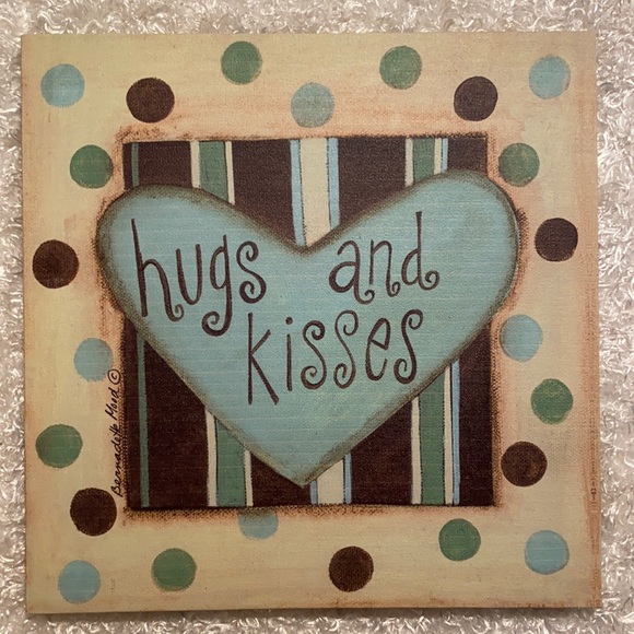 Hugs and Kisses Canvas Artwork (12”x12”) - Picture 1 of 5